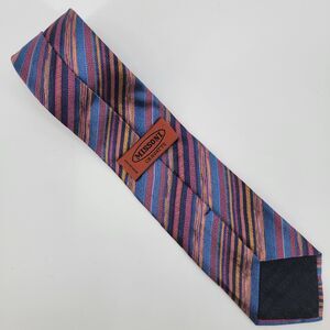 Missoni Cravatte Mens Multicolor Embroidered Stripes 100% Silk Italy Tie 58x3.5